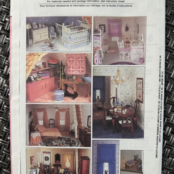 THREE Vintage Dollhouse Decor & Furniture Patterns VOGUE McCalls Simplicity NOS! - Picture 7 of 8
